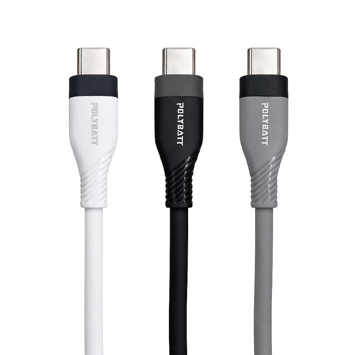 POLYBATT 雙頭Type-C 60W LSR液態矽膠快充線/傳輸線/充電線(150公分)