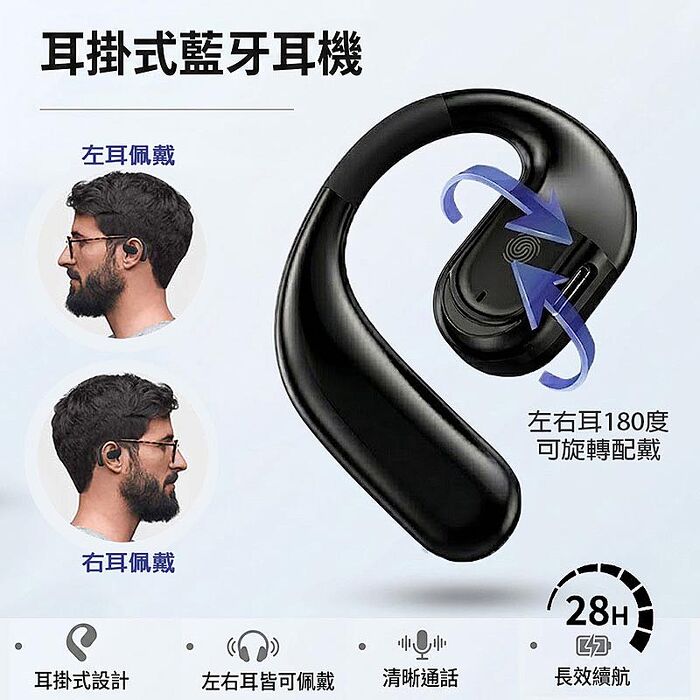 Fit Q66 開放式單耳藍牙耳機 (左右耳通用/掛耳式/長待機)