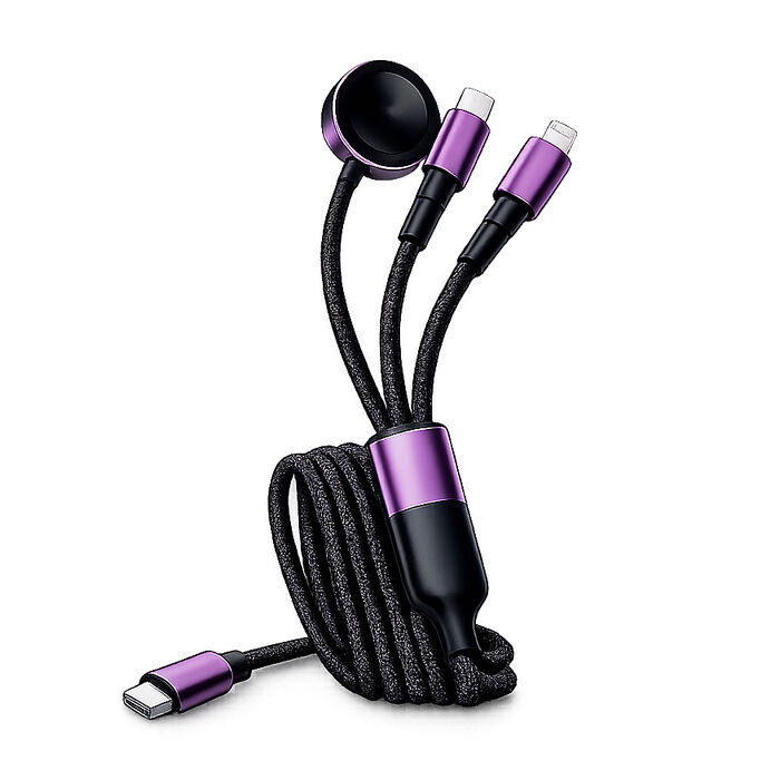 DA 3合1多功能編織快充線(Apple Watch磁吸充電/Lightning/Type-C) 1.2M