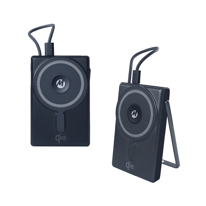 Mycell 22.5W sssb準固態 qi2無線行動電源10000mAh(CCC認證/磁吸無線/支架)