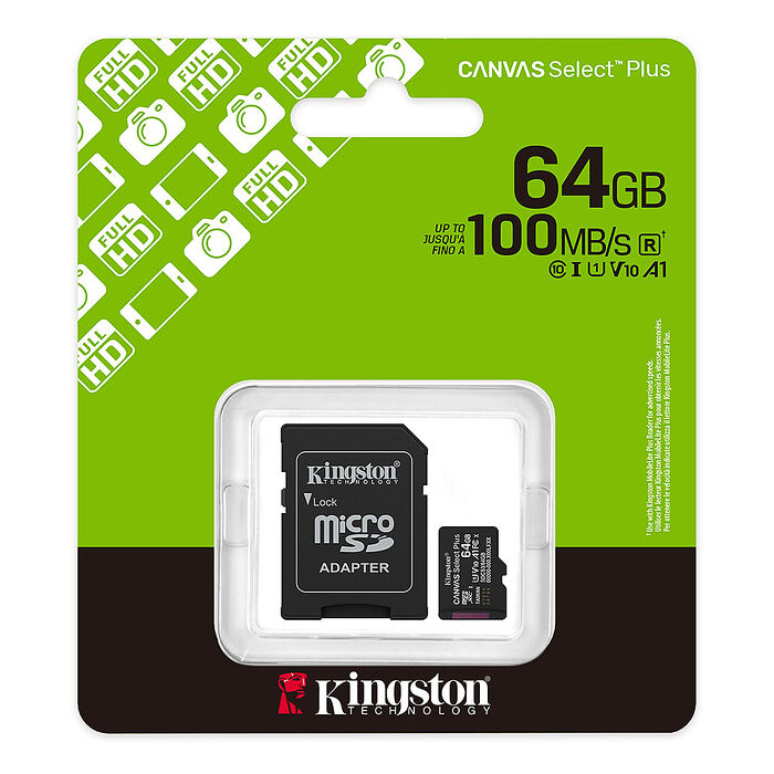 Kingston 金士頓 64GB microSDXC TF U1 A1 V10 記憶卡 (SDCS3/64GB)