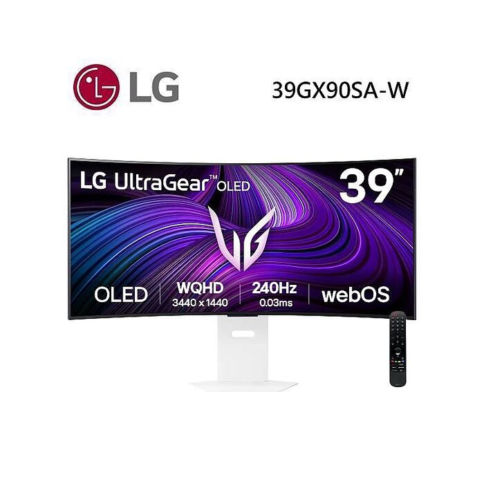 LG 樂金 39GX90SA-W 39吋 UltraGear™ 21:9 WQHD 240Hz OLED曲面智慧電競螢幕