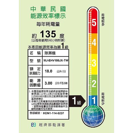 MITSUBISHI 三菱 MJ-EHV180JX-TW 日製 18L 空氣清淨除濕型 AI智慧偵測 節能第一級除濕機