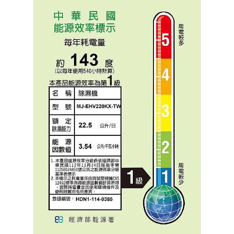 MITSUBISHI 三菱 MJ-EHV220KX-TW 日製 22.5L 空氣清淨除濕型 AI智慧偵測 節能第一級除濕機