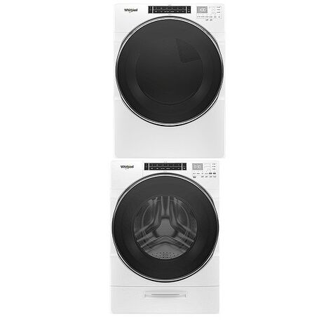 員購 可堆疊安裝 惠而浦 17公斤變頻滾筒洗衣機 +16公斤瓦斯乾衣機 8TWFW8620HW + 8TWGD8620HW 特賣