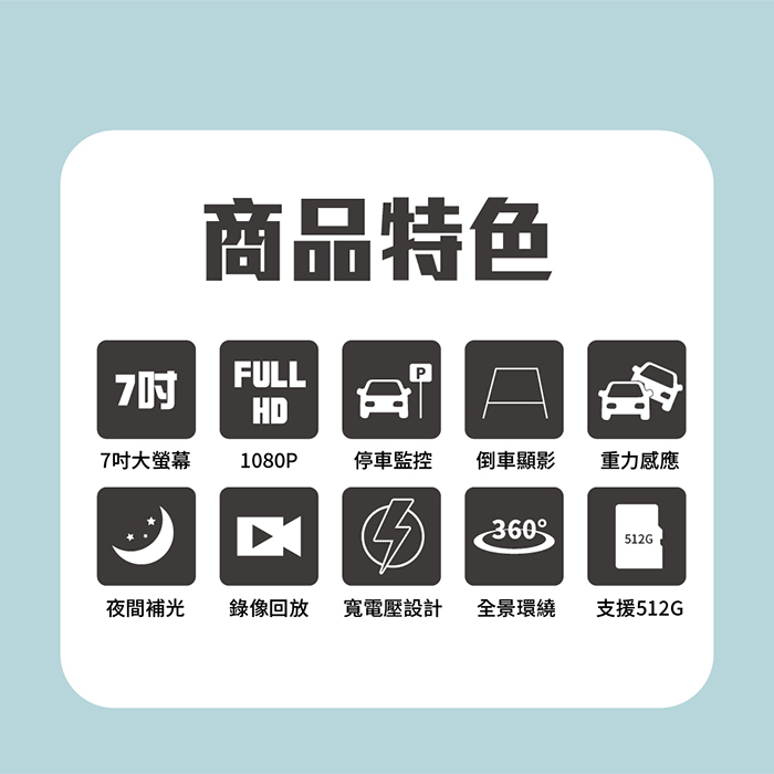 【勝利者】7吋貨車四路行車紀錄器 分離式主機 視野輔助系統 全景監控 大巴 拖車 聯結車適用