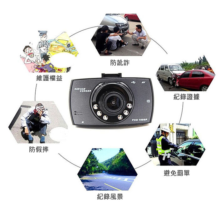 【勝利者】單鏡頭行車紀錄器 G30 6顆夜視 夜間補光行車記錄器