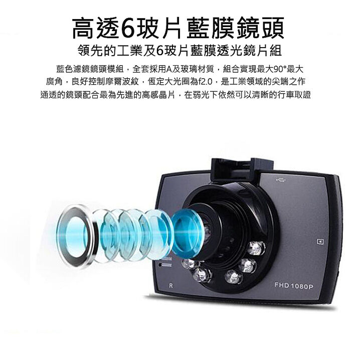 【勝利者】單鏡頭行車紀錄器 G30 6顆夜視 夜間補光行車記錄器