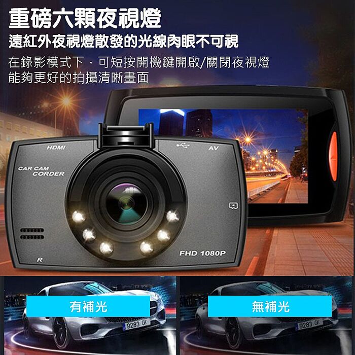 【勝利者】單鏡頭行車紀錄器 G30 6顆夜視 夜間補光行車記錄器