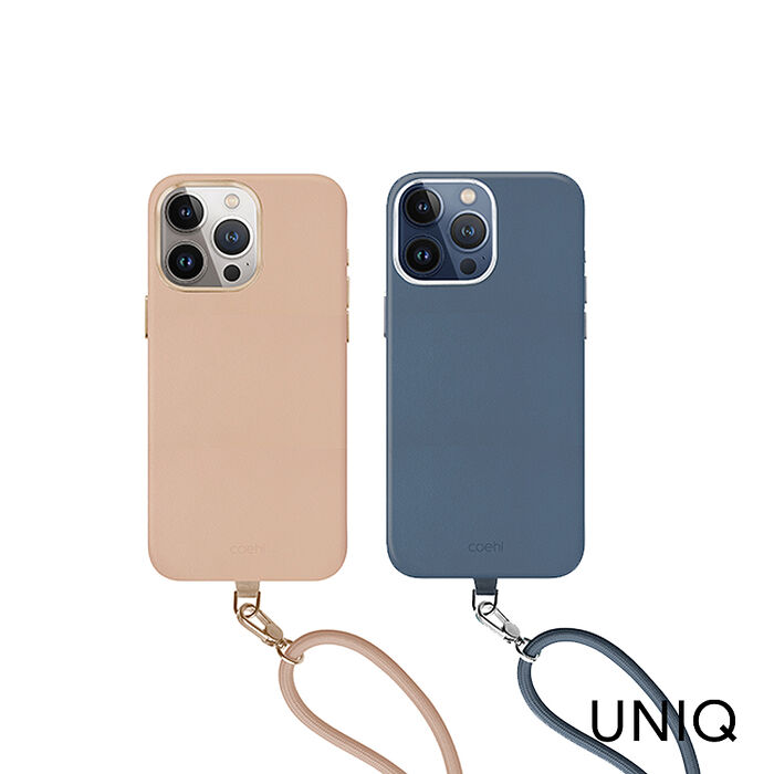 UNIQ iPhone 15 Pro Coehl Muse質感可磁吸棉繩掛繩兩用手機殼