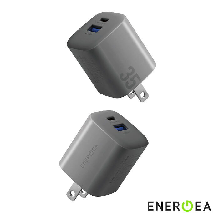 ENERGEA  Ampcharge 35W GaN 雙孔快充電源供應器 PD快充 + QC3.0 充電頭