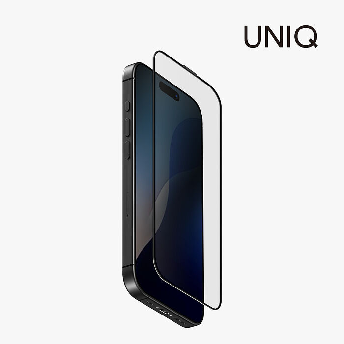 UNIQ OPTIX Vivid iPhone16系列 滿版玻璃保護貼-黑邊透明