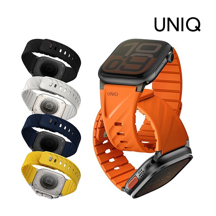 UNIQ 新加坡 Fluo Apple Watch 雙錶扣組合磁吸錶帶 49-40mm