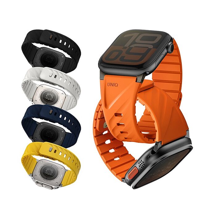 UNIQ 新加坡 Fluo Apple Watch 雙錶扣組合磁吸錶帶 49-40mm