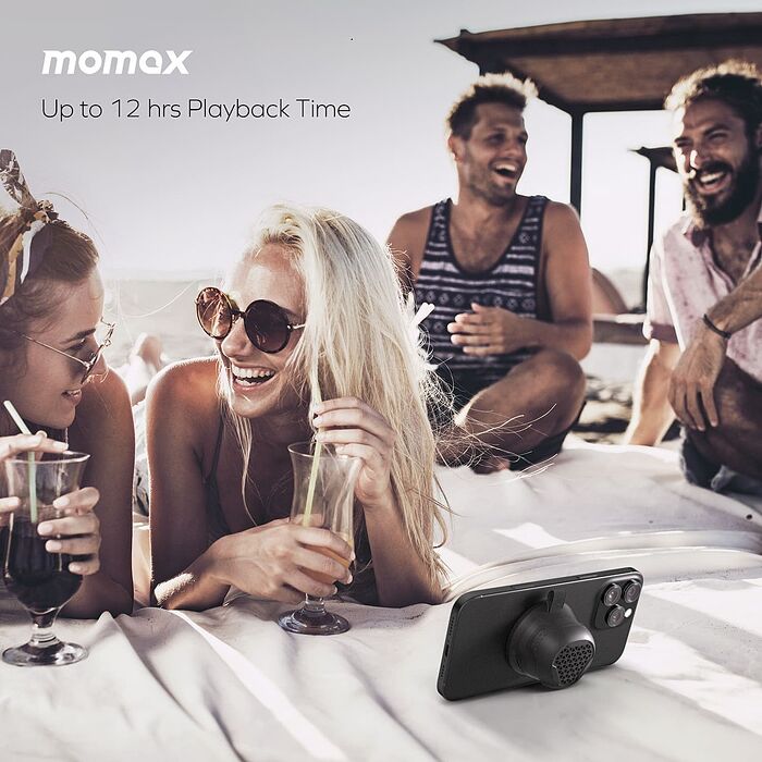 Momax 摩米士 1-Vibe Go 磁吸外掛音箱  IK07抗震、IPX6防水