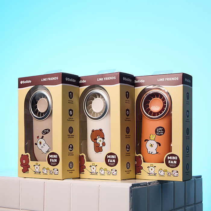 solide 索力得 LINE FRIENDS 正版授權迷你風扇