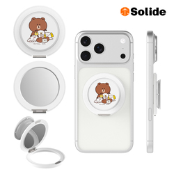 solide 索力得 LINE FRIENDS 正版授權鏡面磁吸支架/手機支架