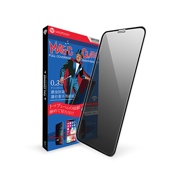 UNIQTOUGH iPhone系列 魔幻高透防窺9H滿版鋼化玻璃保護貼