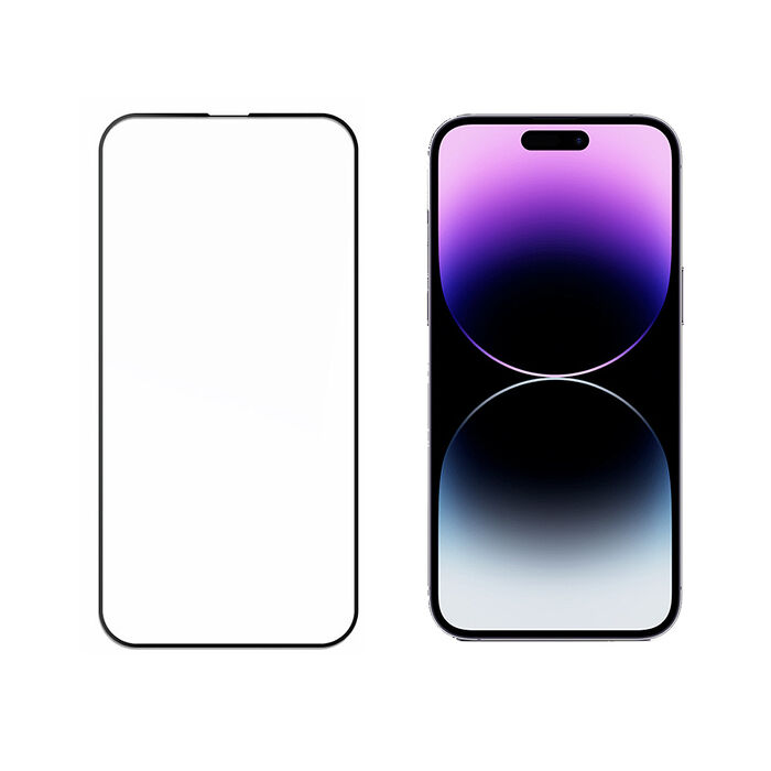 SHOWHAN iPhone 14 Pro Max (6.7吋) 全膠滿版亮面鋼化玻璃保護貼-黑