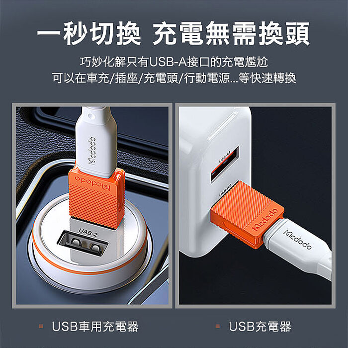 【Mcdodo麥多多】酷睿系列 Type-C to USB-A3.0 轉接頭-橙色
