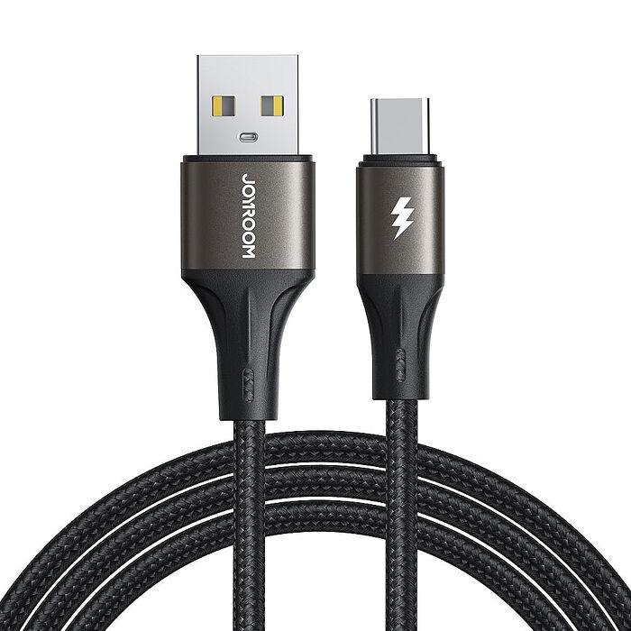 JOYROOM SA-25 光速系列 USB-A to Type-C 3A 快充線3M-黑色