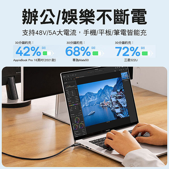 Baseus 倍思 鎢金系列 Type-C to Type-C 240W 鋅合金編織快充線-2M-黑色