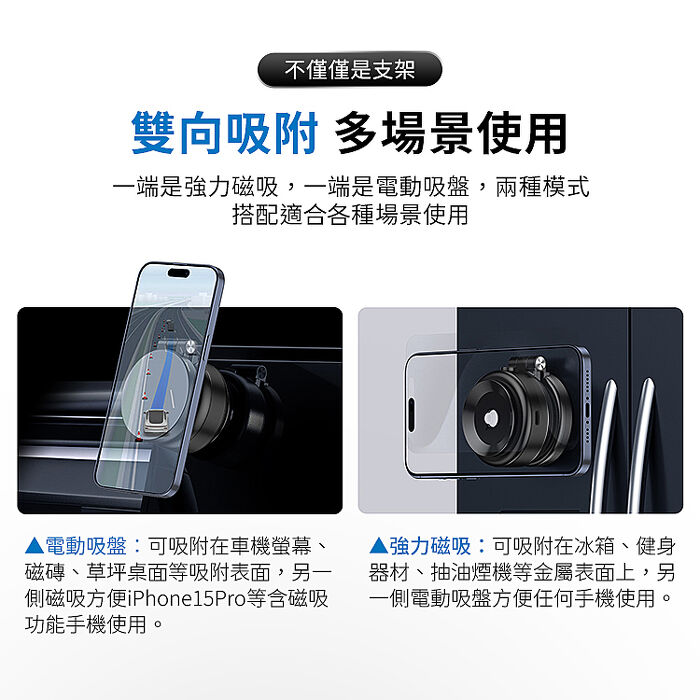 SHOWHAN 真空吸附伸縮車載支架手機支架CZ207-黑色