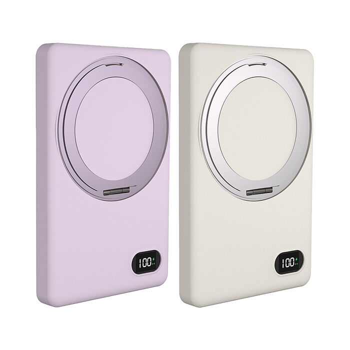 MCK-WCT 台灣製造 5000mah 20W支架款超薄磁吸無線充電行動電源