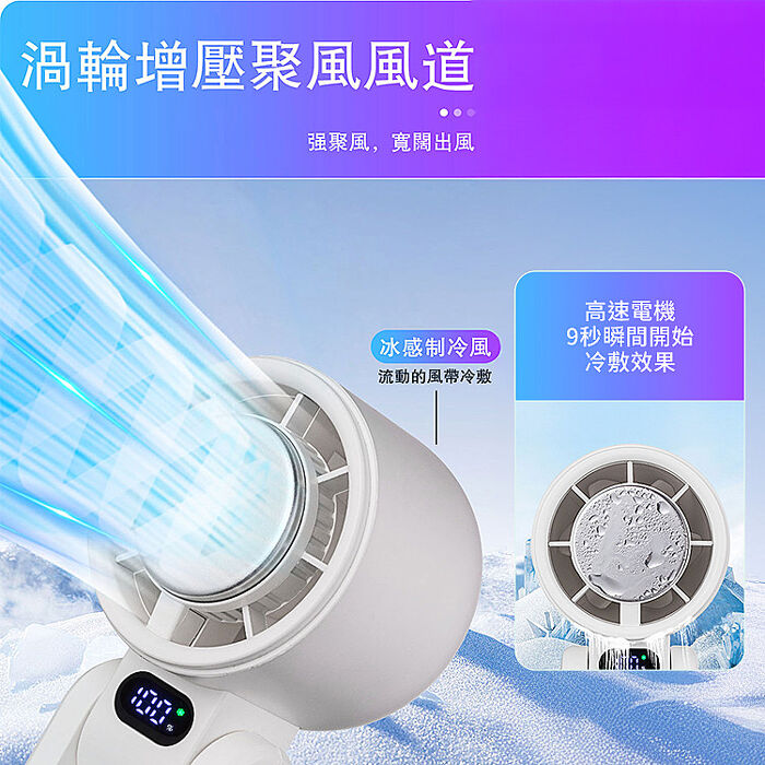 2025新款 BSMI認證 CYKE-650 100檔 冰敷半導體摺疊手持高速風扇(搶購)