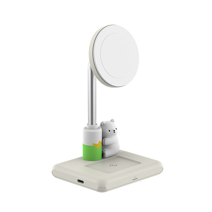 Allite WQ1 2+1 qi2認證 磁吸無線充電座-白白日記聯名限量款