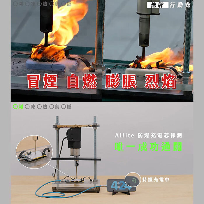 Allite 防爆充半固態行動電源5000mAh(3C認證 Wh標示 可帶上飛機)