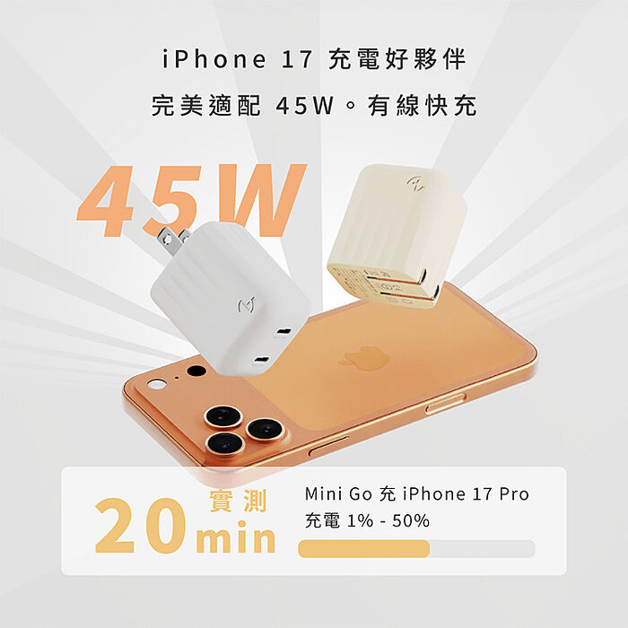 Allite Mini Go 45W 氮化鎵 GaN 快充頭｜雙 Type-C｜PD 筆電 手機 快充