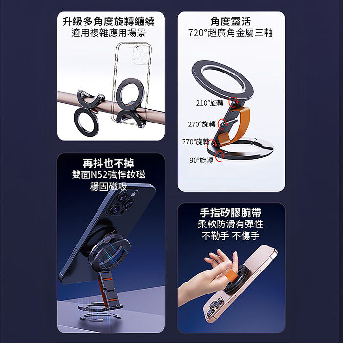 SHOWHAN SP102 MagSafe 多向磁吸腕帶支架