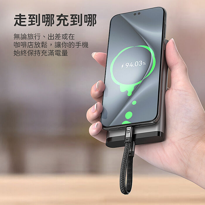SHOWHAN 皮革掛繩快充充電線240W E-Marker 雙Type-C 短線 鑰匙扣(搶購)