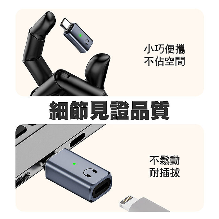 SHOWHAN Lightning母轉Type-C公 鋁合金耳機轉接頭 適用i15/16/17系列(搶購)