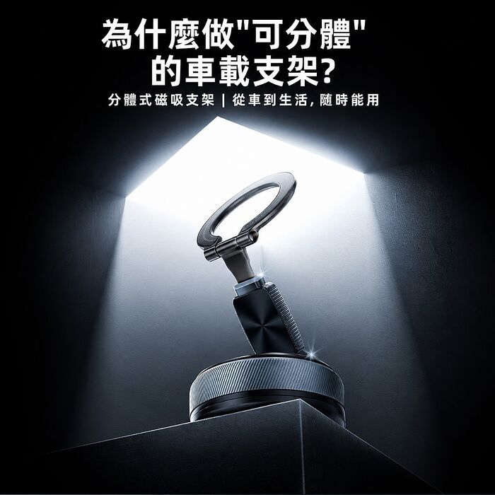 SHOWHAN 磁吸分體式真空吸盤支架｜指環二合一 車用桌用支架A20