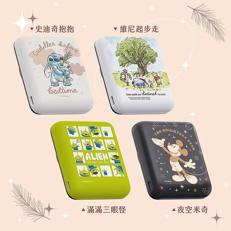 迪士尼 晶磁系列 磁吸無線充行動電源5000mAh(Magsafe/快充/維尼/三眼怪)