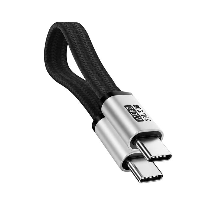 SHOWHAN PD240W Thunderbolt 4 80Gbps 16K投屏 Type-c 全功能 磁吸扁短數據充電線 18CM