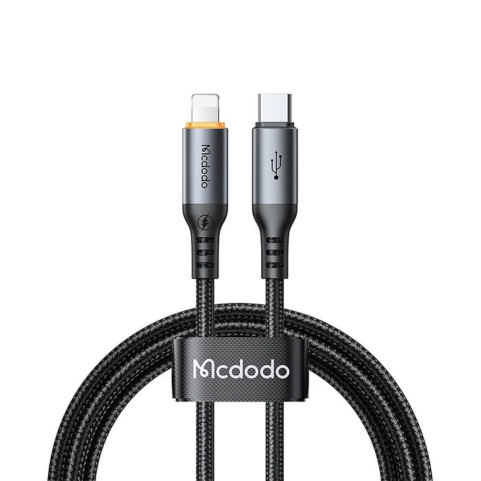 麥多多 Cab Smart系列 智能斷電編織快充線-黑色 36W Type-C to Lightning -1.2m CA-0870
