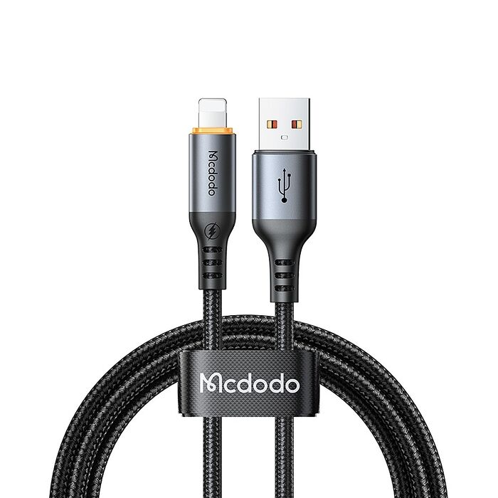 麥多多 Cab Smart系列 智能斷電編織快充線-黑色 3A USB-A to Lightning -1.2m CA-0480