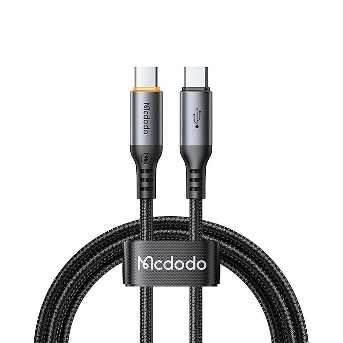 麥多多 Cab Smart系列 智能斷電編織快充線-黑色100W Type-C to Type-C 1.2m CA-2040