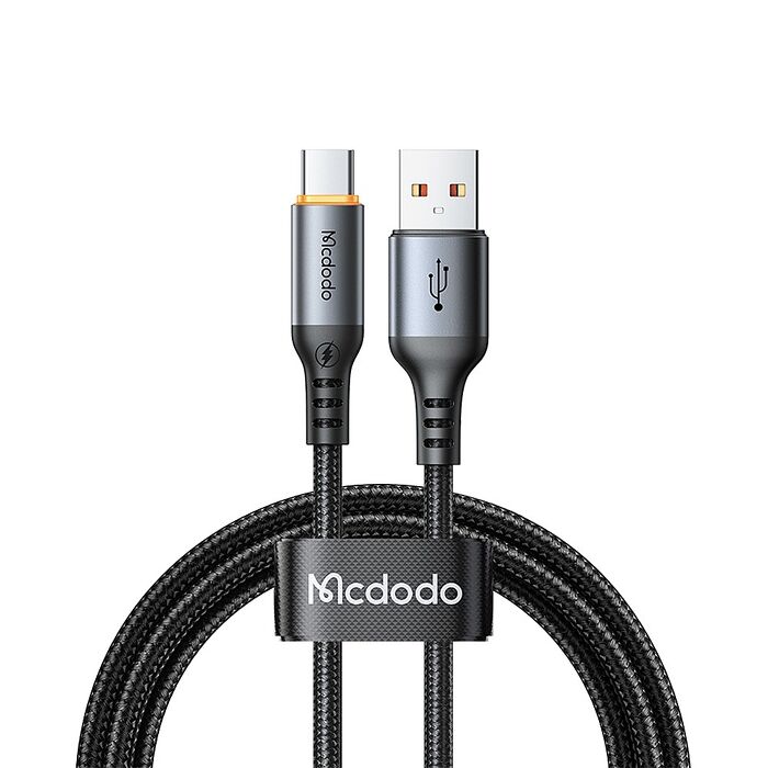 麥多多 Cab Smart系列 智能斷電編織快充線-黑色 6A USB-A to Type-C-1.2mCA-0570