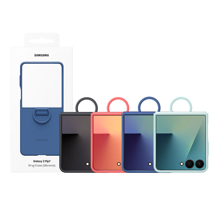 Samsung 三星 原廠公司貨 Z Flip7 矽膠薄型保護殼 - 附指環扣, PF766 (盒裝)