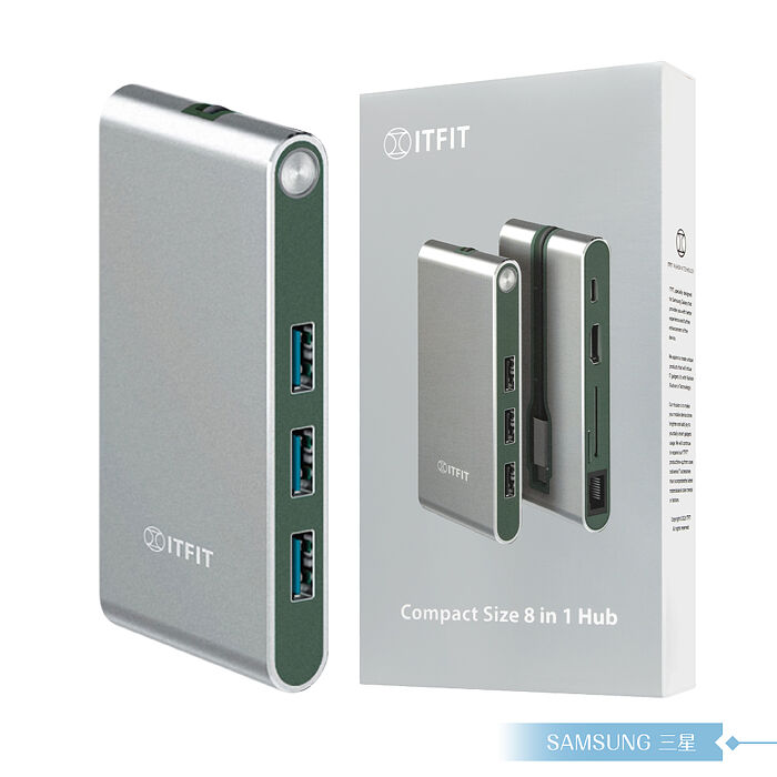 Samsung三星 原廠公司貨 ITFIT Type C 8合1 多功能轉接器 ITAC17 (盒裝)
