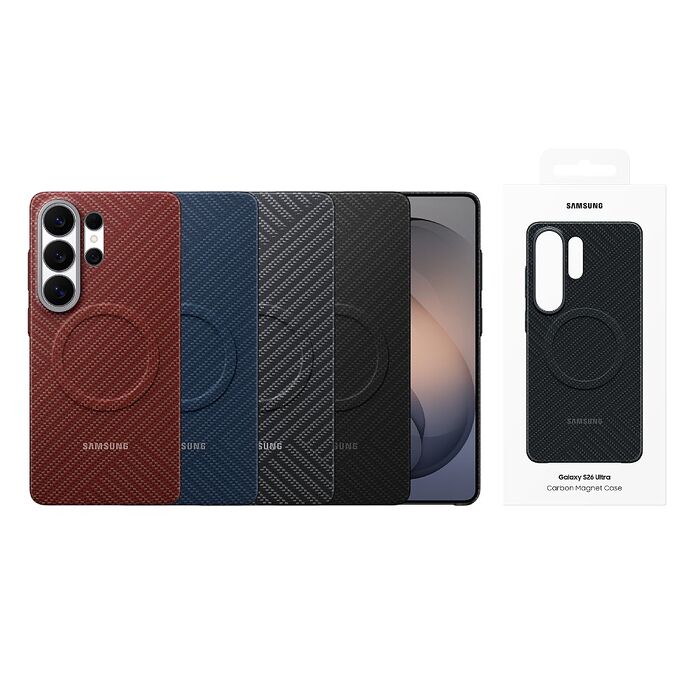 Samsung 三星 原廠公司貨 Galaxy S26 / S26+ / S26 Ultra 碳纖維磁吸保護殼 (盒裝)