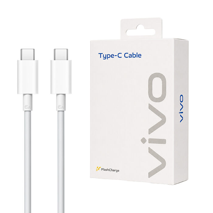 VIVO 6A 台灣正原廠盒裝 Type C to Type C 閃充充電線_120W(20V/6A) Max