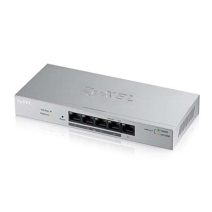 Zyxel 合勤 GS1200-5HP 5埠GbE網頁管理型PoE交換器