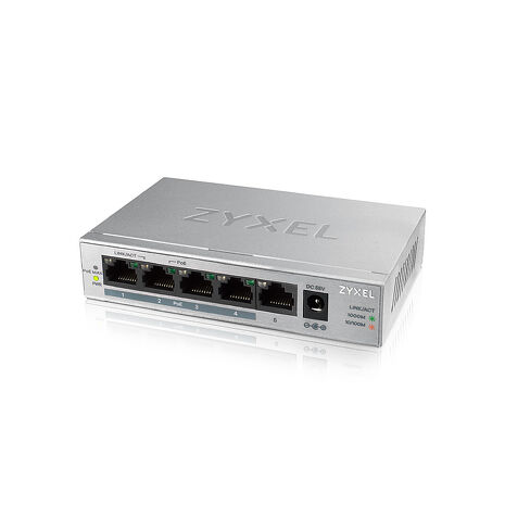 Zyxel 合勤 GS1005HP 5埠GbE無網管型PoE+交換器