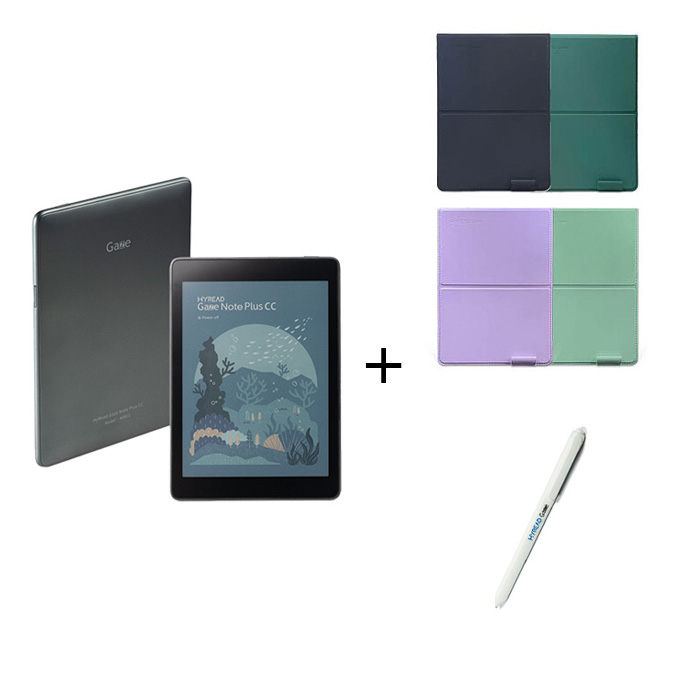 HyRead Gaze Note Plus CC 7.8吋彩色全平面電子紙閱讀器+Gaze Note系列 直立式保護殼+原廠電磁筆(白)