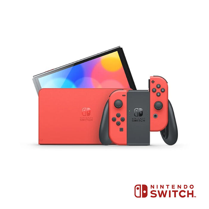 任天堂Nintendo Switch OLED款式主機- 瑪利歐亮麗紅-數位．相機．電玩